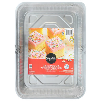 Signature SELECT Cake Pans With Parchment Paper & Lids - 2 Count - Image 1