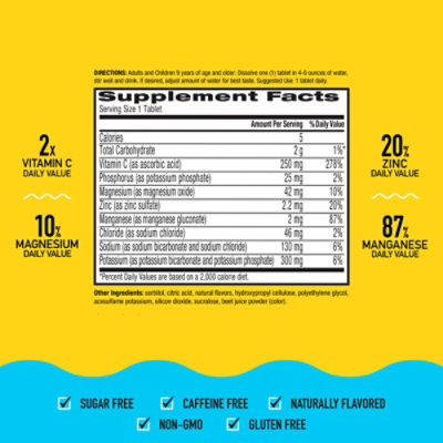 Airborne Electrolyte Strawberry Lemonade Effervescent Tabs - 10 Count - Image 3