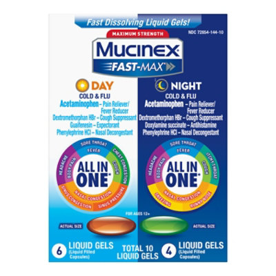 Mucinex Fast Max Cold Flu Sore Throat Liquid Gels - 10 Count - Image 2