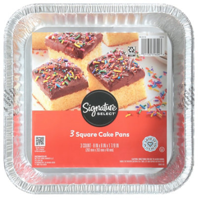 Signature SELECT Cake Pans Square 3 Count - Each - Image 1