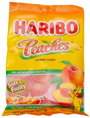 Haribo Confectionery Peaches Gummy Candy - 8 Ounce (Pack of 10) - Image 1