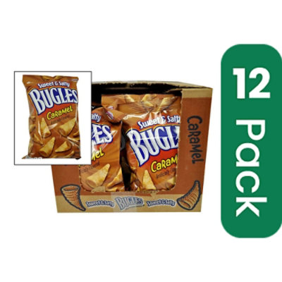 Bugles Sweet and Salty Caramel Crispy Corn Snacks - 6 Ounce (Pack of 12) - Image 1