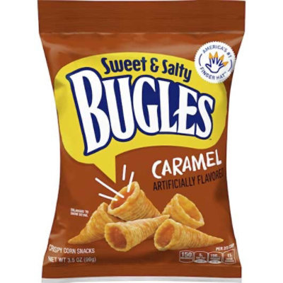 Bugles Sweet and Salty Caramel Crispy Corn Snacks - 3.5 Ounce (Pack of 7) - Image 1