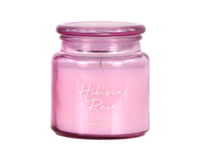 Debi Lilly Design Small Candle Glass Jar Hibiscus Rain - 13 Oz - Image 1