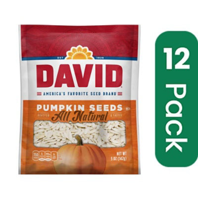 David Pumpkin Sunflower Seeds - 12 Packs Total (5 oz Per Pack) - Image 1