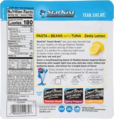 StarKist Smart Bowls Zesty Lemon Pasta & Beans With Tuna - 4.5 Oz - Image 6