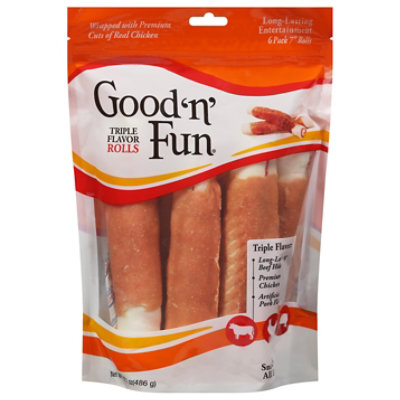 Good 'n Fun Triple Flavor Rolls Wrapped With Premium Cuts Of Real Chicken - 6 Count - Image 3