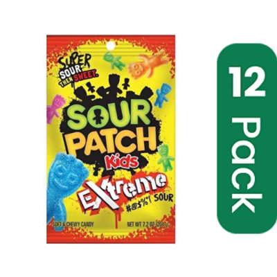 Sour Patch Kids Extreme Sour Soft Candy - 7.2 Ounce (Pack of 12) - Image 1