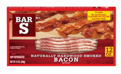 Bar S Naturally Hardwood Smoked Bacon - 12 Oz - Image 1