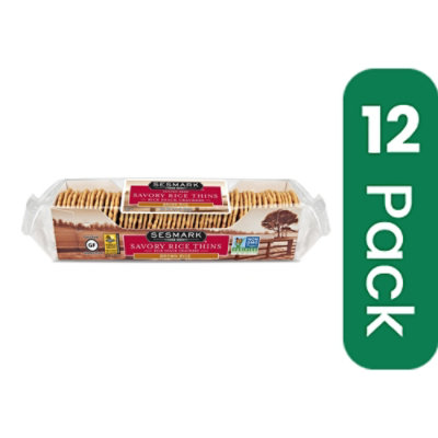 Sesmark Savory Rice Thins Toasted Onion and Garlic Rice Cracker - 3.2 Ounce (Pack of 12) - Image 1