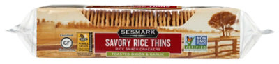 Sesmark Savory Rice Thins Toasted Onion and Garlic Rice Cracker - 3.2 Ounce (Pack of 12) - Image 3
