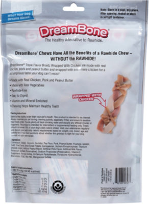 DreamBone Triple Flavor Braidz With Real Chicken Rawhide-Free Dog Chews 5 Count Bag - 11.8 Oz - Image 4
