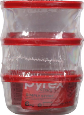 Pyrex 2 Cup 473 Ml Red Round Glass Storage Value Pack - 6 Count - Image 4