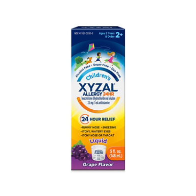 Children's Xyzal 24HR Allergy Relief Medicine Grape Liquid - 5 Fl. Oz. - Image 1