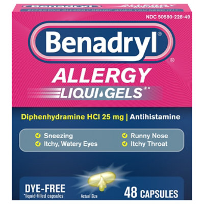 Benadryl Allergy Dye Free Liquid Gel - 48 Count - Image 3