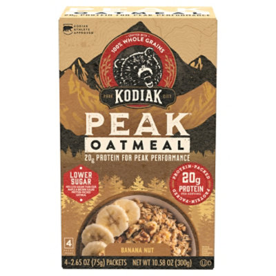 Kodiak PEAK Banana Nut Instant Oatmeal Packets Box - 10.58 Oz - Image 3