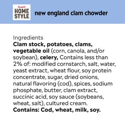 Campbell's Homestyle New England Clam Chowder Soup - 16.3 Oz - Image 4