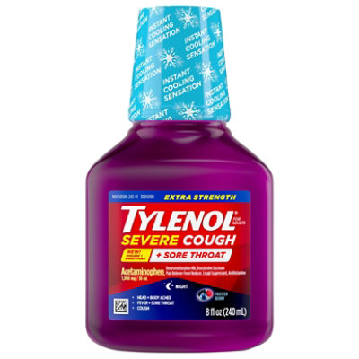 Tylenol Extra Strength Severe Cough Sore Throat Night Liquid - 8 Fl. Oz. - Image 3