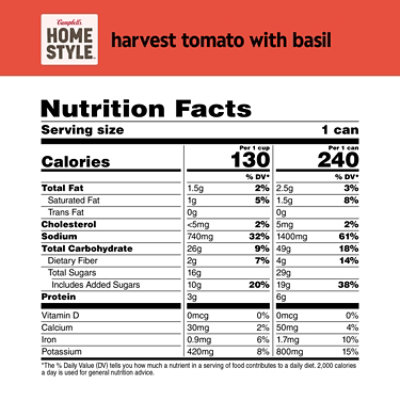 Campbell's Homestyle Harvest Tomato Soup With Basil Soup - 16.3 Oz - Image 3