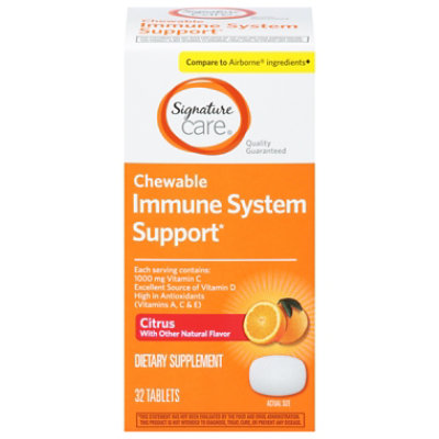 Signature Select/Care Dietary Supplement Chewable Immune System Support Citrus Tabs - 32 Count - Image 3