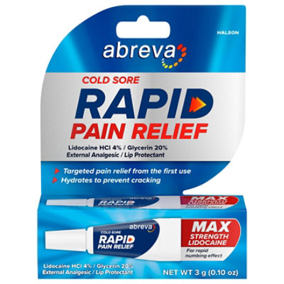 Abreva Cold Sore Rapid Pain Relief 1x3g - 3 Grams - Image 3