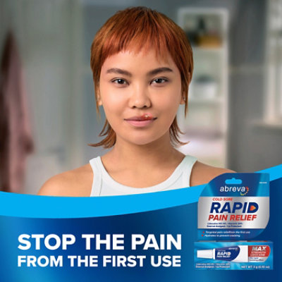 Abreva Cold Sore Rapid Pain Relief 1x3g - 3 Grams - Image 3