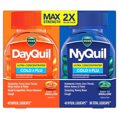 Vicks DayQuil & NyQuil Combo Ultra Concentrated Cold & Flu Liquidcaps - 96 Count - Image 1