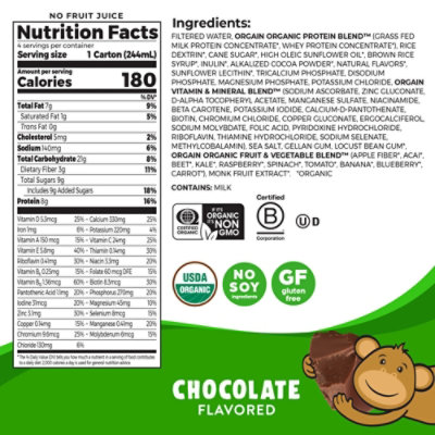 Orgain Kids Organic Nutritional Protein Shake Chocolate - 4 Count - Image 3