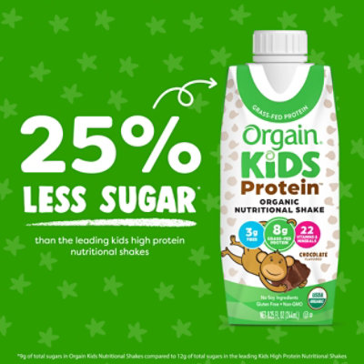 Orgain Kids Organic Nutritional Protein Shake Chocolate - 4 Count - Image 5