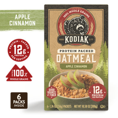 Kodiak Apple Cinnamon Instant Oatmeal Packets Box - 10.58 Oz - Image 2