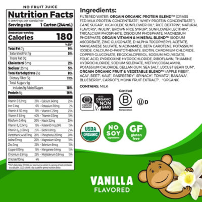 Orgain Kids Protein Organic Nutrition Shake-vanilla 4 Count - 8.25 Fl. Oz. - Image 3