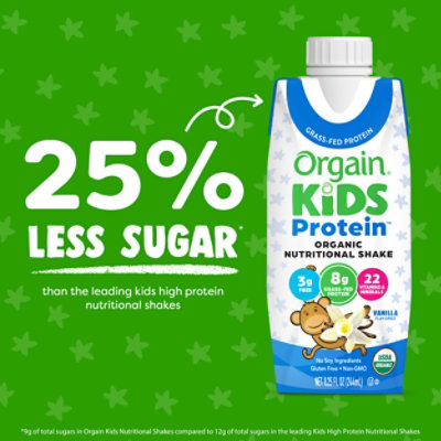 Orgain Kids Protein Organic Nutrition Shake-vanilla 4 Count - 8.25 Fl. Oz. - Image 4
