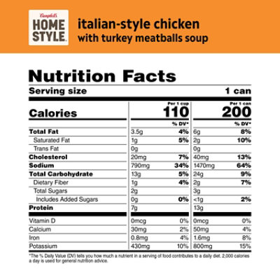 Campbell's Homestyle Italian-Style Chicken Soup With Turkey Meatballs Soup - 16.1 Oz - Image 4