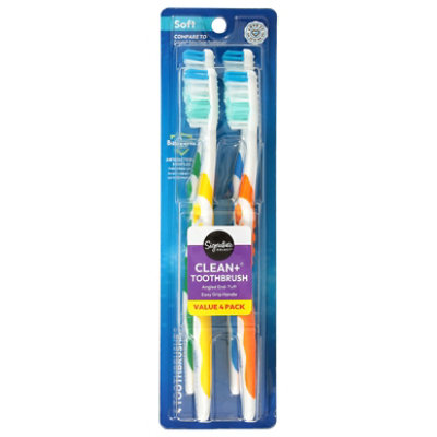 Signature Select/Care Soft Clean Antibc Toothbrush Tray - 4 Count - Image 1