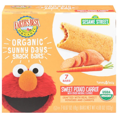 Earths Best Sesame Street Sunny Days Snack Bars Sweet Potato & Carrot - 4.69 Oz - Image 3