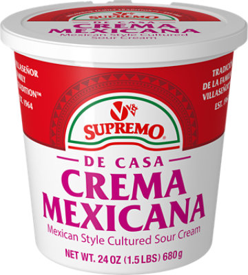 V&v Supremo Crema Mexicana De Casa Sour Cream- 24 Oz - Image 1