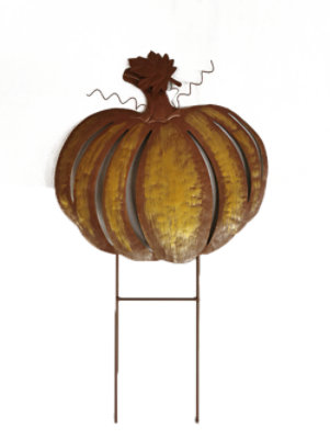 Debi Lilly Design Harvestson Metal Pumpkin Yard Stake Traditional - Each - Image 1