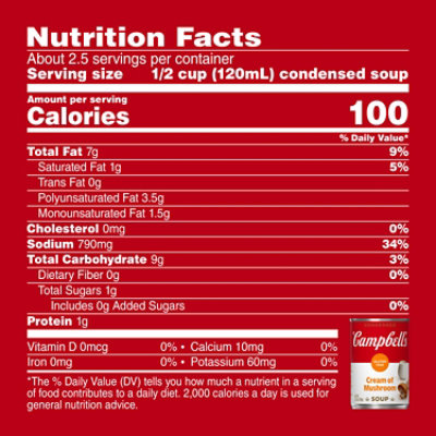 Campbell's Condensed Gluten Free Cream of Mushroom Soup - 10.5 Oz - Image 4