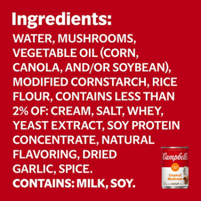 Campbell's Condensed Gluten Free Cream of Mushroom Soup - 10.5 Oz - Image 3