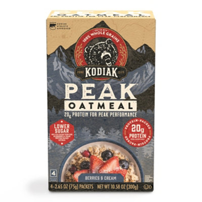 Kodiak PEAK Berries & Cream Instant Oatmeal Packets Box - 10.58 Oz - Image 3