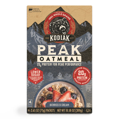 Kodiak PEAK Berries & Cream Instant Oatmeal Packets Box - 10.58 Oz - Image 2