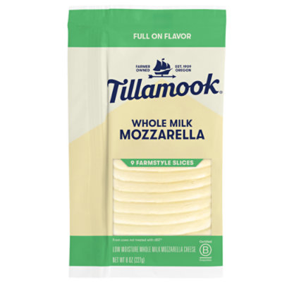 Tillamook Farmstyle Whole Milk Mozzarella Cheese Slices - 8 Oz