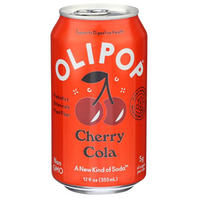 OLIPOP Cherry Cola Prebiotic Soda Can - 12 Fl. Oz. - Image 1