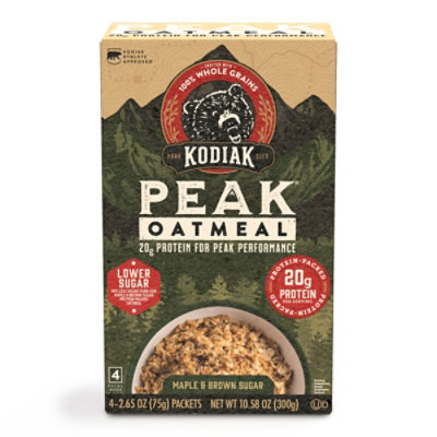 Kodiak PEAK Maple Brown Sugar Instant Oatmeal Packets Box - 10.58 Oz - Image 3