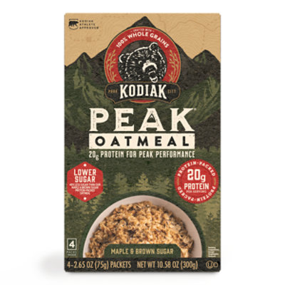 Kodiak PEAK Maple Brown Sugar Instant Oatmeal Packets Box - 10.58 Oz - Image 2