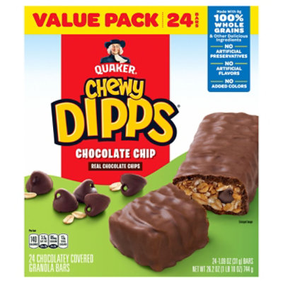 Quaker Chewy Dipps Chocolatey Covered Chocolate Chip Granola Bars - 24-1.09 Oz - Image 3