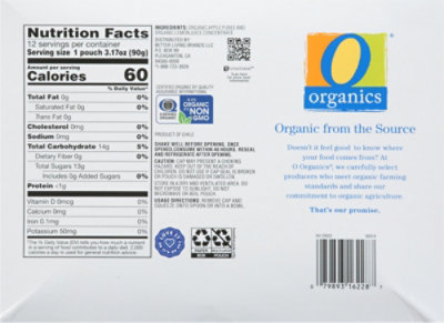 O Organics Unsweetened Apple Sauce Pouches - 12-3.17 Oz - Image 2