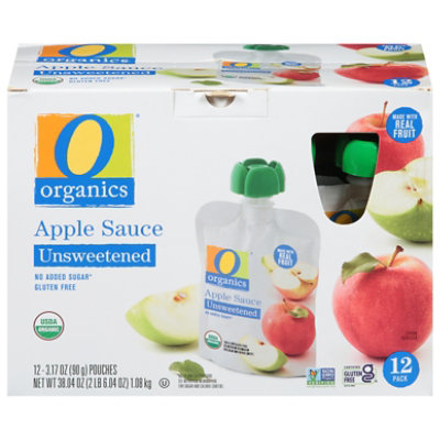 O Organics Unsweetened Apple Sauce Pouches - 12-3.17 Oz - Image 1