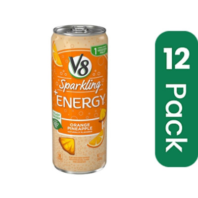 V8 Sparkling Orange Pineapple Energy Drink - 11.5 Fluid Ounce (Pack of 12) - Image 1
