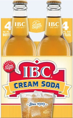 IBC Cane Sugar Soda - Cream Soda - 6 Packs Total (4 Bottles Per Pack) - Image 1